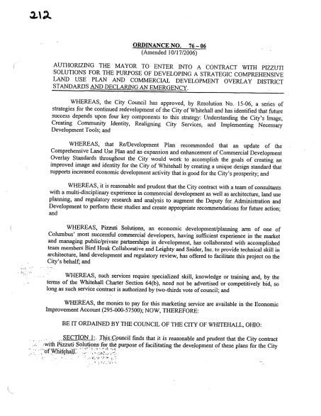 Ord. authorizing Strategic Land Use Plan (2006)1