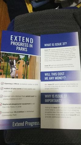 Yes on Issue 37 literature